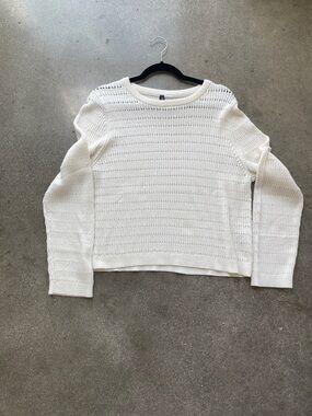 H&M Cream Open-Knit Crewneck Sweater